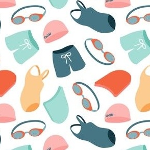 Swim Team Fabric, Wallpaper and Home Decor | Spoonflower